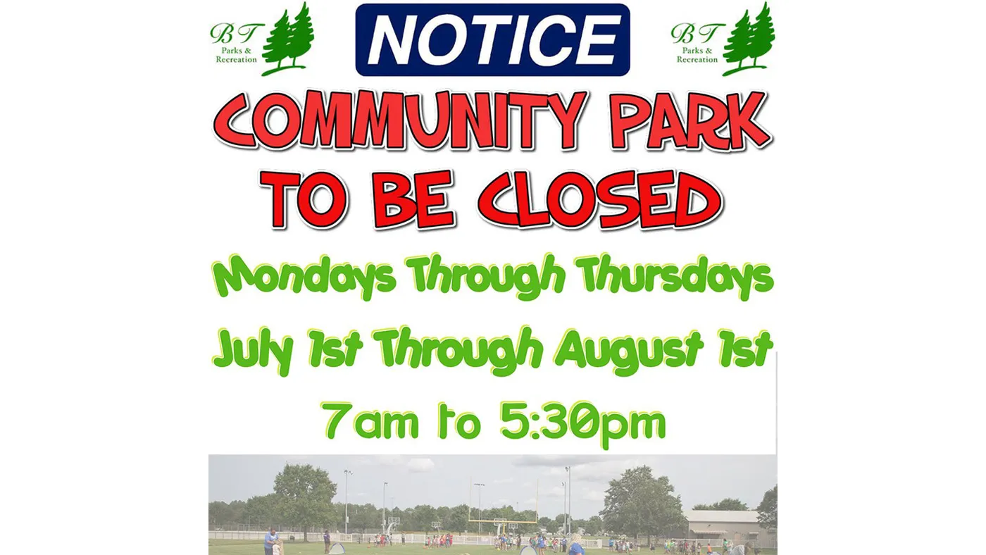 Change of Bensalem Community Park Hours Starting Jul 1st