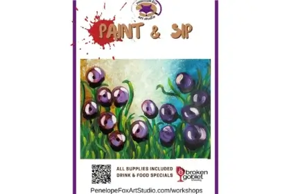 Paint and Sip Workshop w/Penelope Fox Art Studio @ Broken Goblet