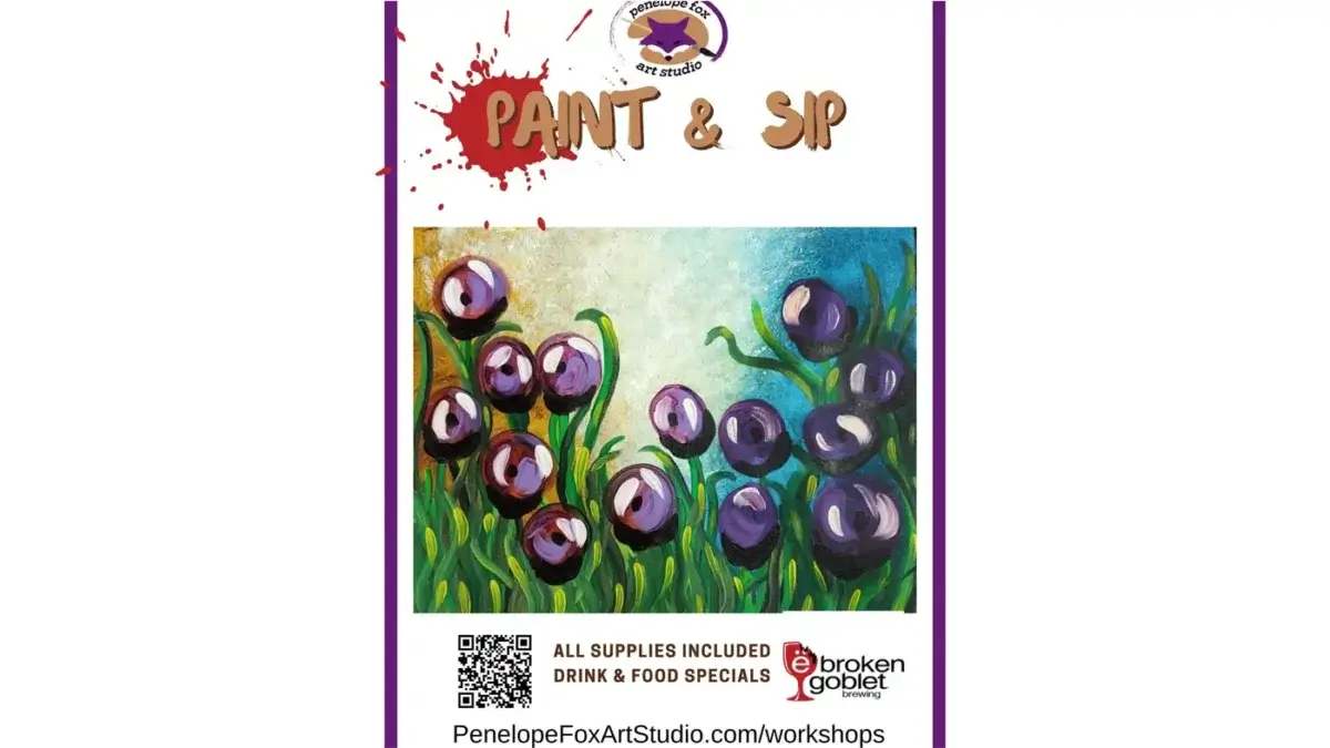 Paint and Sip Workshop w/Penelope Fox Art Studio @ Broken Goblet