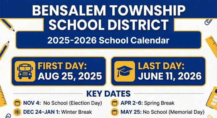 Bensalem School Calendar 2025-2026