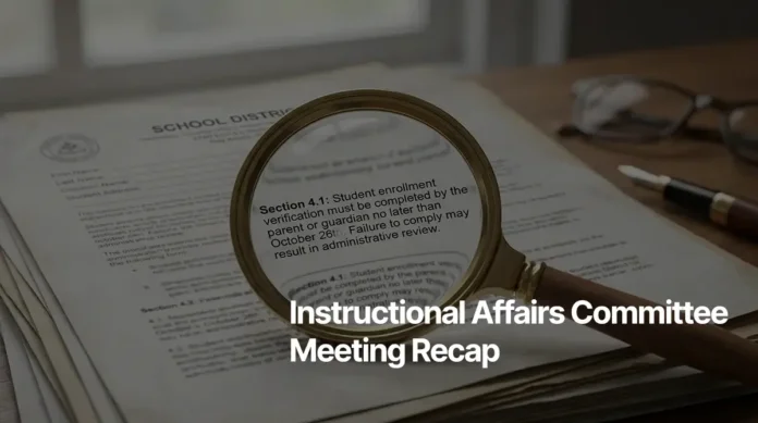 Robotics and trade apprenticeship pathways during Feb. 10 Instructional Affairs Committee meeting