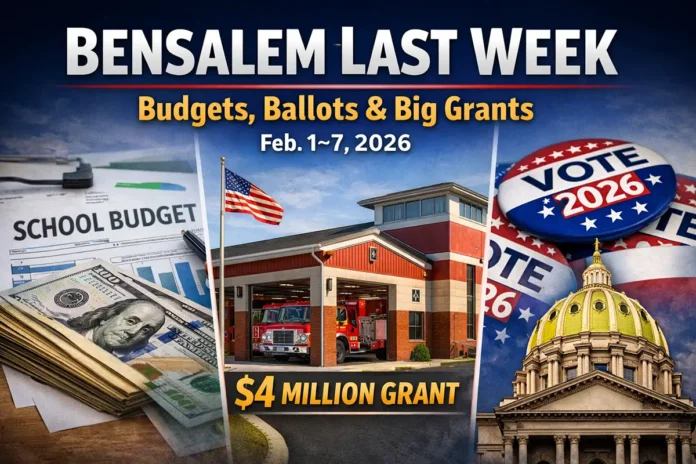 Bensalem Last Week (Feb 1–7, 2026): School Budget Crisis, $4M Fire Grant & 18th District Race