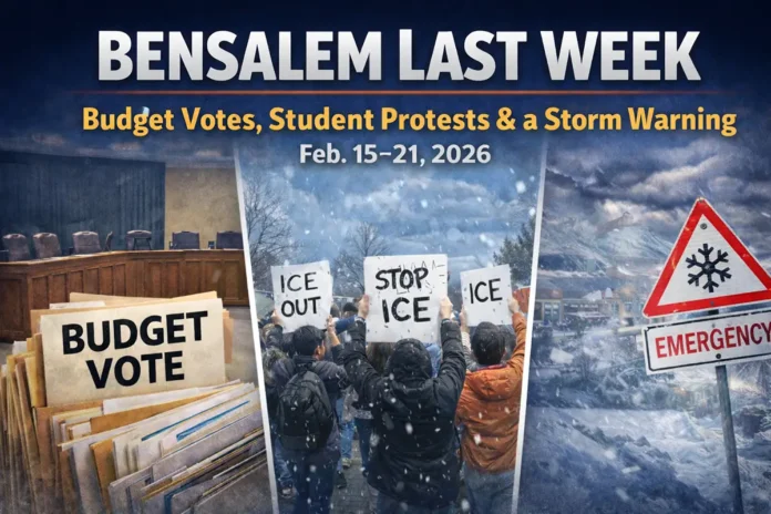 Bensalem Last Week Feb 15–21 2026 Bensalem Last Week: Budget Votes, Student Protests & a Storm Warning February 15–21, 2026