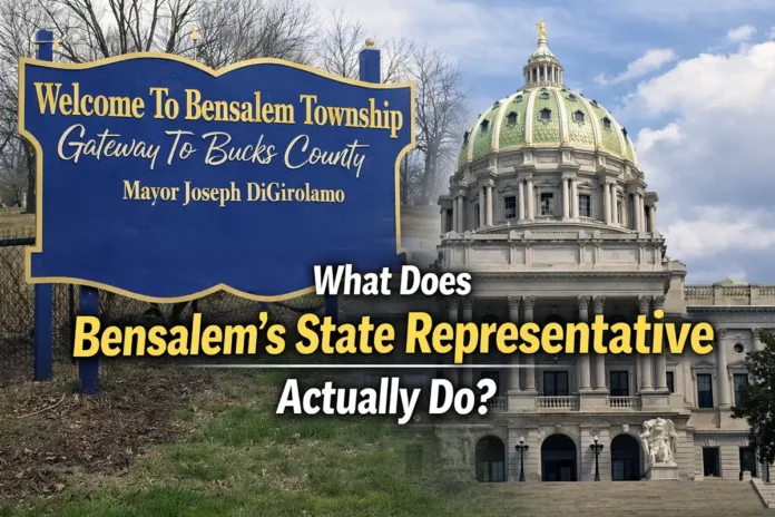Welcome to Bensalem Township sign marking the community represented in Pennsylvania’s 18th Legislative District