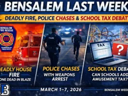 Bensalem Last Week: a Deadly Fire, School Budget Questions & Police Chases – March 1–7, 2026 Bensalem Last Week: a Deadly Fire, School Budget Questions & Police Chases - March 1–7, 2026