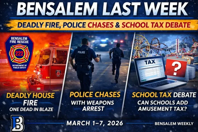 Bensalem Last Week: a Deadly Fire, School Budget Questions & Police Chases - March 1–7, 2026